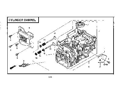 Cylinder barrel Diagram and Parts List for GCV160-LAOS3A  Honda Engine