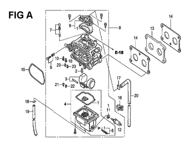 Fig-6 Diagram and Parts List for GXV530 U4-1070150 Honda Engine