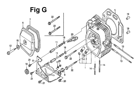 Fig-4 Diagram and Parts List for GXV270 Type DN Honda Engine