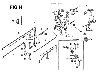Fig-1 Diagram and Parts List for GXV340 Type DN Honda Engine