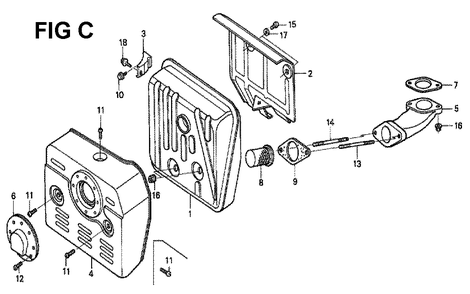 Fig-7 Diagram and Parts List for GXV340K2 Type DCA Honda Engine