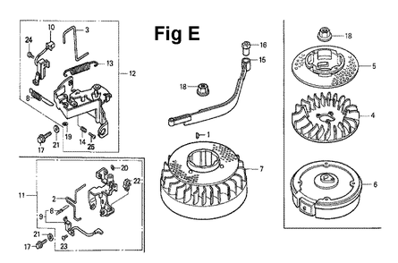 Fig-5 Diagram and Parts List for GXV140 Type N2 Honda Engine