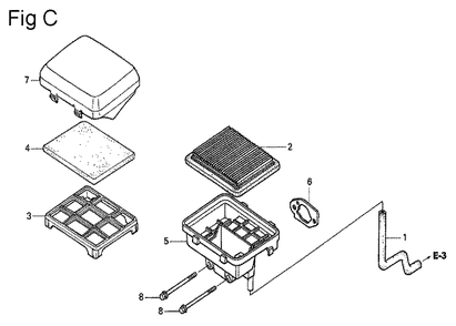 Fig-3 Diagram and Parts List for GS190A Type VXE Honda Engine