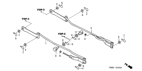 Cutter Deck Link (Cd3813) Diagram and Parts List for CD3813 (Type  A)(RAG-0000001 - 9999999) Honda Lawn Tractor Accessories