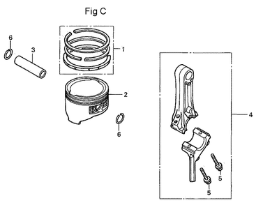 Fig-3 Diagram and Parts List for GC160A Type VXA Honda Engine
