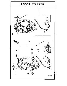 Recoil starter Diagram and Parts List for GCV160-LAOS3A  Honda Engine