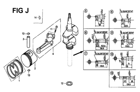 Fig-5 Diagram and Parts List for GXV160 Type P Honda Engine