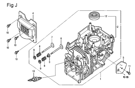 Fig-10 Diagram and Parts List for GCV160LA Type N5R Honda Engine