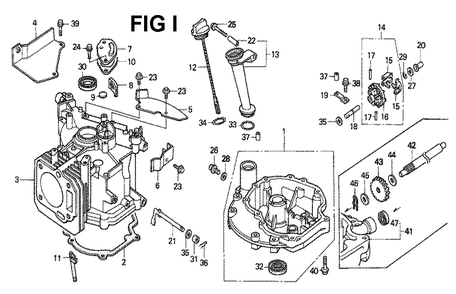 Fig-10 Diagram and Parts List for GXV140 Type MAK Honda Engine