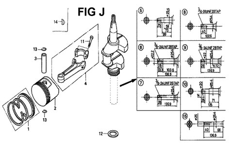 Fig-10 Diagram and Parts List for GXV160K1 Type N6S Honda Engine