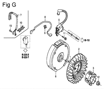 Fig-7 Diagram and Parts List for GC160A Type QHR Honda Engine