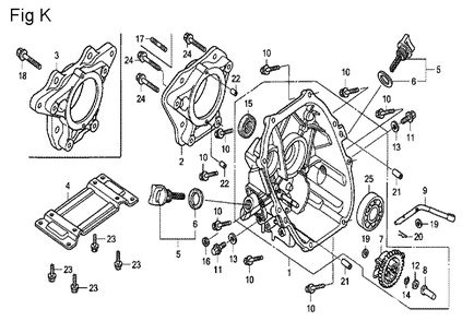 Fig-11 Diagram and Parts List for GX100U Type BE14 Honda Engine