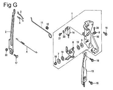 Fig-7 Diagram and Parts List for GC160 Type QHE5 Honda Engine