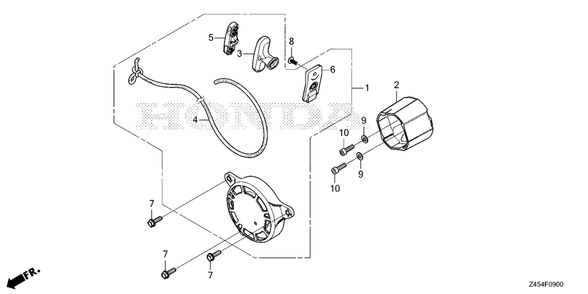 Recoil Starter Diagram and Parts List for EU3200I (Type  AC)(EBKJ-1000001 - 9999999) Honda Generator