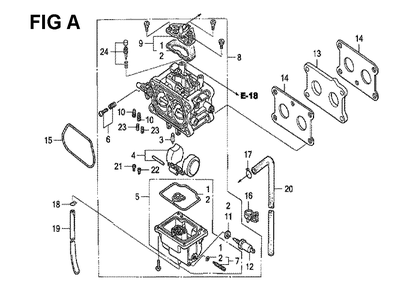 Fig-3 Diagram and Parts List for GXV530 Type EXA1 Honda Engine