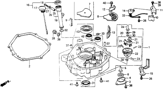 Oil Pan Diagram and Parts List for HT-R3811 (Type  SA)(MABT-5000001 - 9999999) Honda Lawn Mower