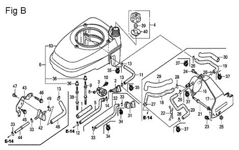 Fig-2 Diagram and Parts List for GCV160 Type N1 Honda Engine
