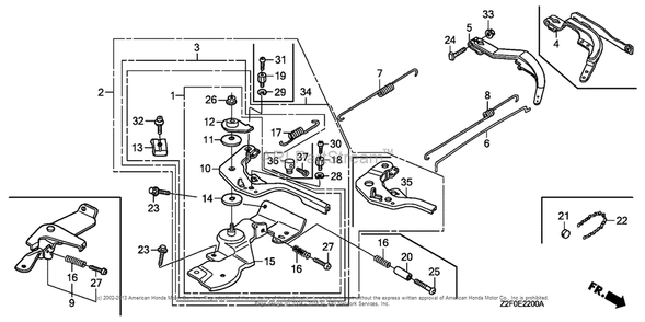 Control (1) Diagram and Parts List for GX160K1 (typeSX/B)(GCAAK-1000001) Honda Engine