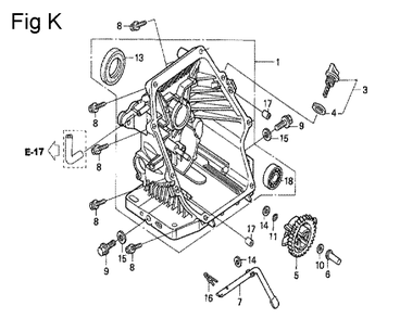 Fig-11 Diagram and Parts List for GC190A Type QHKF Honda Engine