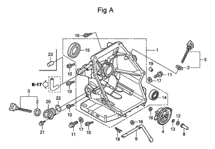 Fig-1 Diagram and Parts List for GC160A Type DHAF Honda Engine