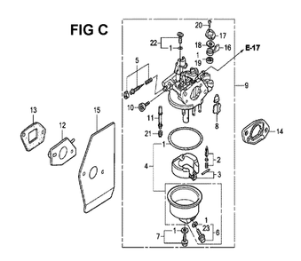 Fig-3 Diagram and Parts List for GVX160H2 Type A1S Honda Engine