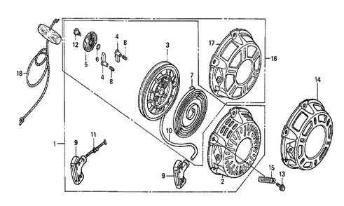 Fig-0 Diagram and Parts List for GX160K1 Type LJ Honda Engine