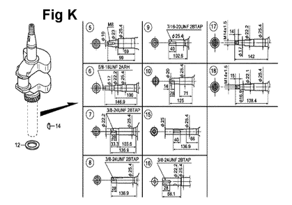 Fig-10 Diagram and Parts List for GXV160UH2 Type N1 Honda Engine