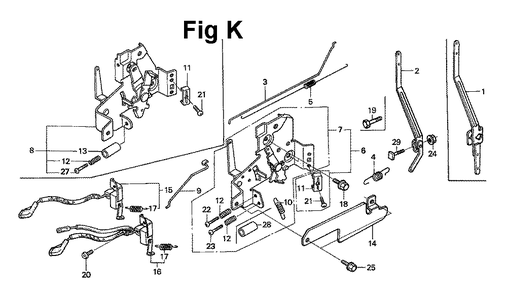 Fig-1 Diagram and Parts List for GXV120 Type A12 Honda Engine