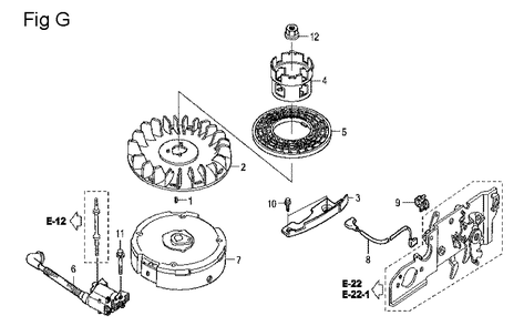 Fig-7 Diagram and Parts List for GCV160LA Type N5MF Honda Engine