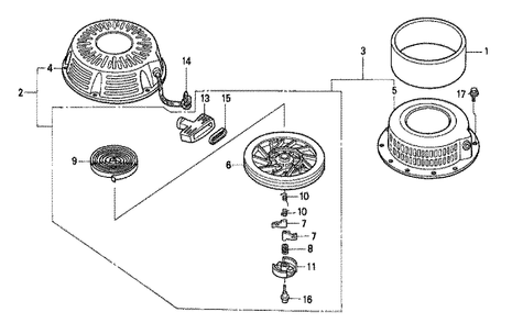 Fig-0 Diagram and Parts List for GXV340K2 Type DA Honda Engine