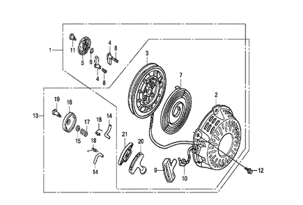 Fig-0 Diagram and Parts List for GX120T1 Type VEX Honda Engine