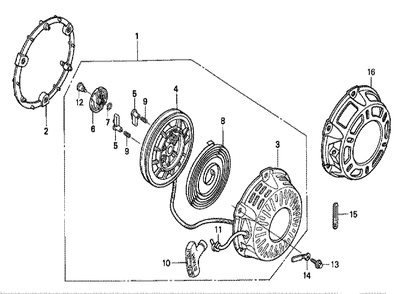 Fig-0 Diagram and Parts List for GX200 SH-Seri-10-1899999 Honda Engine