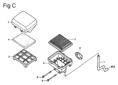 Fig-3 Diagram and Parts List for GS190A Type VXU Honda Engine