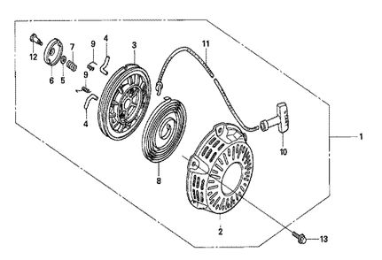 Fig-0 Diagram and Parts List for GX120U1 Type HX4 Honda Engine
