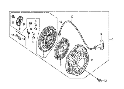 Fig-0 Diagram and Parts List for GX160H1 Type QX3 Honda Engine