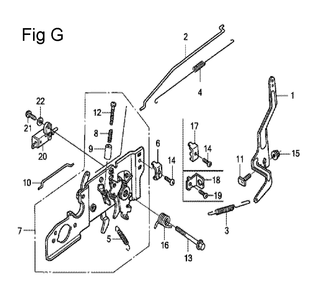 Fig-7 Diagram and Parts List for GCV190A Type BHH Honda Engine