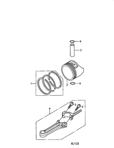 Piston/Connecting Rod Diagram and Parts List for GCV190-LABHH  Honda Engine