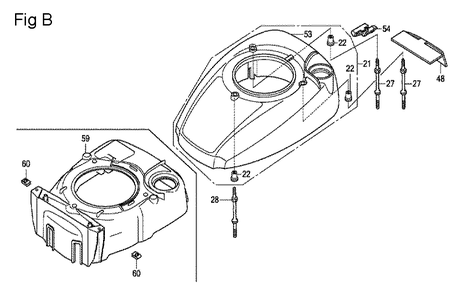 Fig-2 Diagram and Parts List for GCV160LA0 Type N7A1 Honda Engine