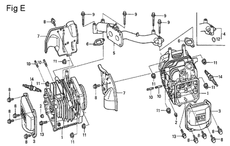 Fig-5 Diagram and Parts List for GCV530 Type QEA Honda Engine