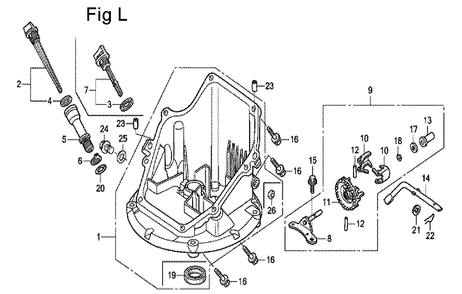 Fig-12 Diagram and Parts List for GCV160A Type EHHB Honda Engine