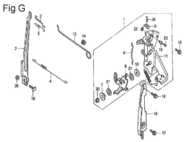 Fig-7 Diagram and Parts List for GS190A Type SBE6 Honda Engine