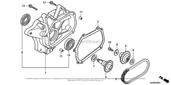 Reduction (2) Diagram and Parts List for GX120UT1 (typeKRSB)(GCAGT-1000001) Honda Engine