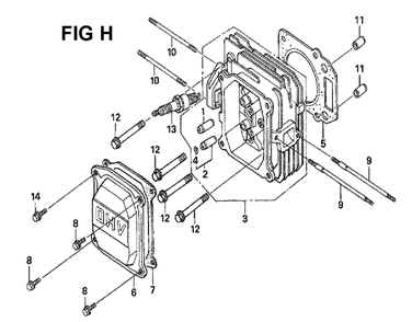 Fig-12 Diagram and Parts List for GXV160H2 Type A1N5 Honda Engine