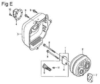Fig-5 Diagram and Parts List for GCV160LA Type N1A Honda Engine