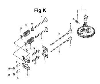Fig-7 Diagram and Parts List for GXV160K1 Type A1 Honda Engine