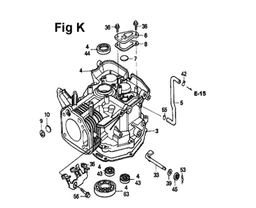 Fig-12 Diagram and Parts List for GXV340 Type DN Honda Engine