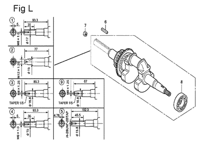 Fig-12 Diagram and Parts List for GX100U Type SE Honda Engine