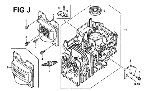 Fig-10 Diagram and Parts List for GCV190LA Type N5B Honda Engine