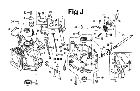 Fig-9 Diagram and Parts List for GXV160 Type A1 Honda Engine