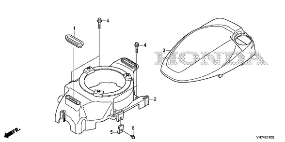 Fan Cover (Hrx217k6) Diagram and Parts List for HRX217K6 (Type  HYA)(MAMA-1000001 - 9999999) Honda Lawn Mower